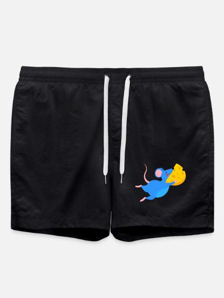 Happy Blue Mouse & Yellow Cheese - Swim Trunks - black