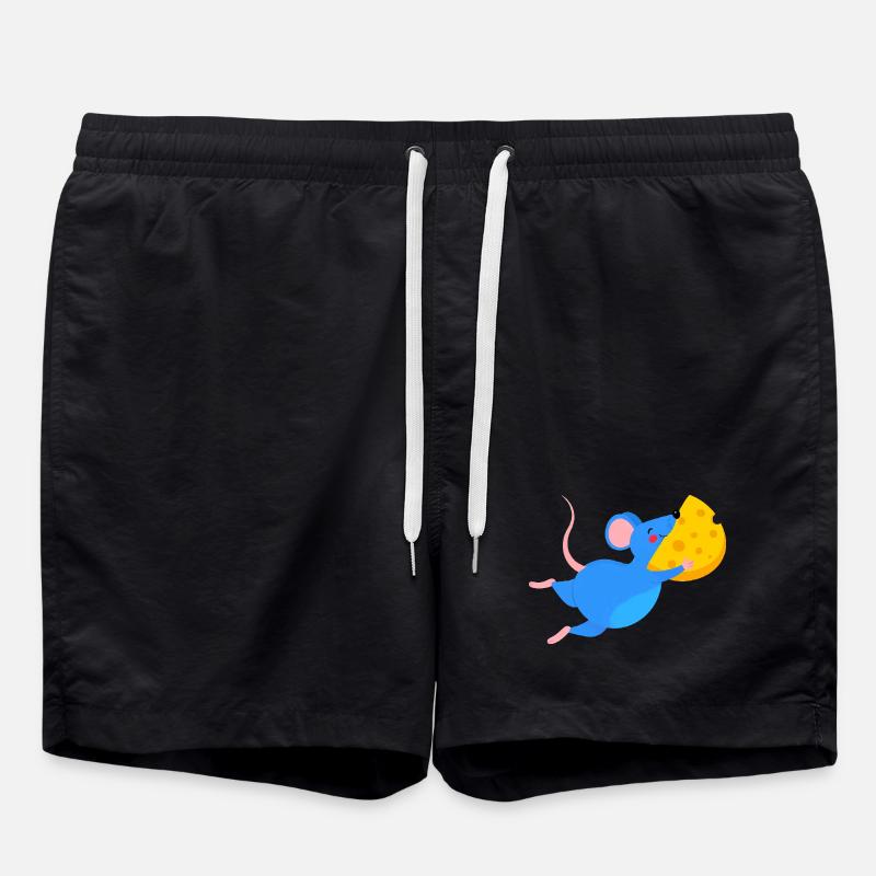 Happy Blue Mouse & Yellow Cheese - Swim Trunks - black
