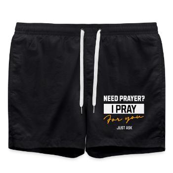 Je prie pour toi Message de prière - Short de bain - noir - Devant - AI Model Male 185 light (185cm)