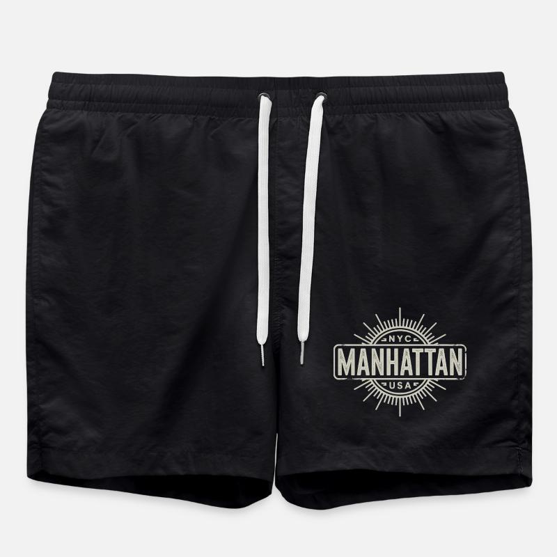 Manhattan - New York Souvenir Design - Short de bain - noir
