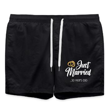 Just Married 30 Years Marriage Married Anniversary - Swim Trunks - black - Front - AI Model Male 185 light (185cm)