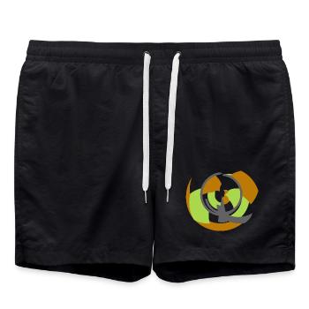 Orbite spirale Géométrie abstraite - Short de bain - noir - Devant - AI Model Male 185 light (185cm)