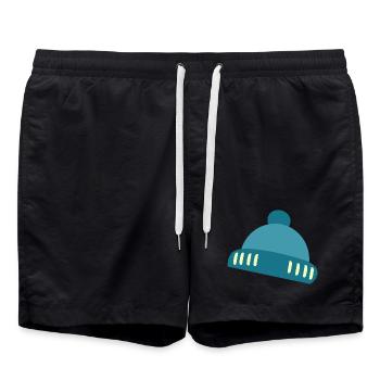Bonnet bleu motif d’accent - Short de bain - noir - Devant - AI Model Male 185 light (185cm)