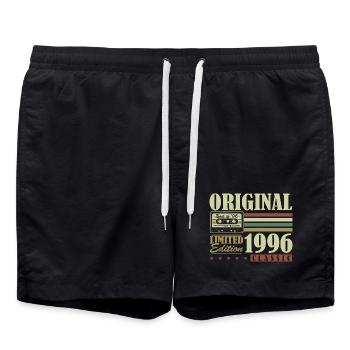 Original 1996 Vintage Vintage Anniversaire Rétro - Short de bain - noir - Devant - AI Model Male 185 light (185cm)