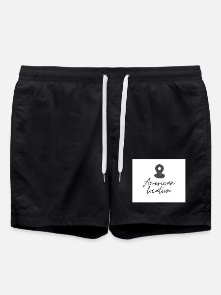 American Location Pin - Swim Trunks - black
