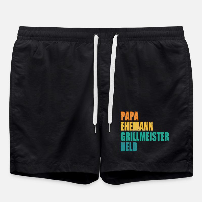 Dad Husband Grill Master Hero - Swim Trunks - black