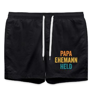 Funny Grill Master Dad Saying Father's Day - Swim Trunks - black - Front - AI Model Male 185 light (185cm)
