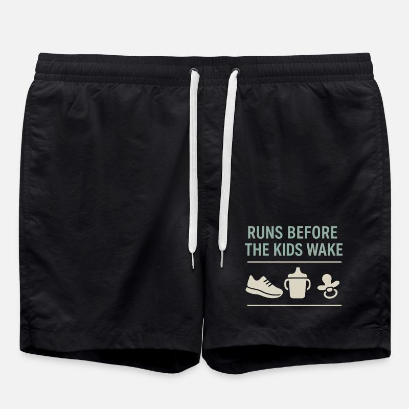 Running Mom, Dad, Jogging Parents - Swim Trunks - black