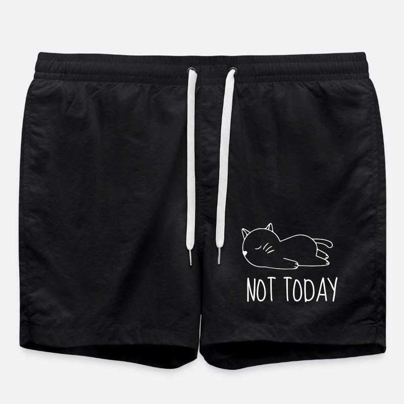 Not today chat humour  - Short de bain - noir