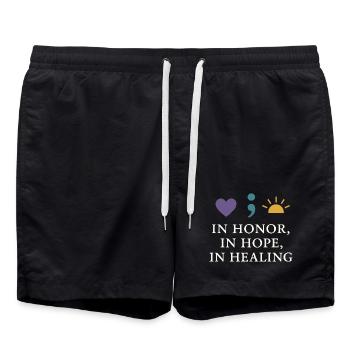 Suicide Loss Remembrance Walk Suicide - Swim Trunks - black - Front - AI Model Male 185 light (185cm)