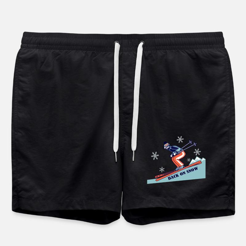 Back on Snow Retro Skiing - Swim Trunks - black