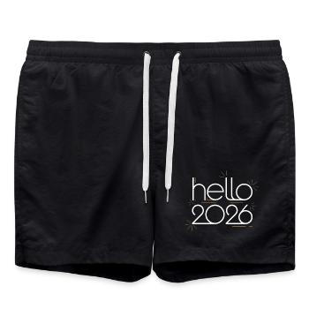 Bonjour Feux d’artifice néon 2026 - Short de bain - noir - Devant - AI Model Male 185 light (185cm)
