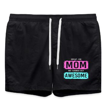 Maman célibataire Maman célibataire Maman célibataire - Short de bain - noir - Devant - AI Model Male 185 light (185cm)