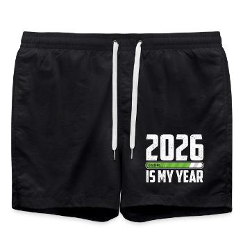2026 est la célébration motivante du Nouvel An de mon année - Short de bain - noir - Devant - AI Model Male 185 light (185cm)