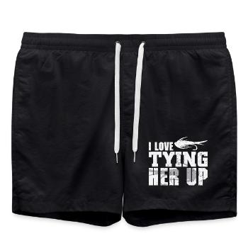 Angler Gift Funny Fishing Fisherman Fishing - Swim Trunks - black - Front - AI Model Male 185 light (185cm)