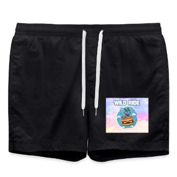 Wild Ride Hippo Burger Patch - Badeshorts - Schwarz - Vorne - AI Model Male 185 light (185cm)