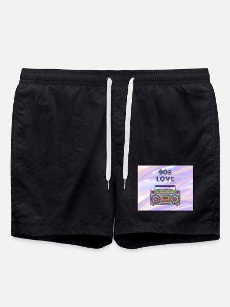 90s Love Boombox - Swim Trunks - black