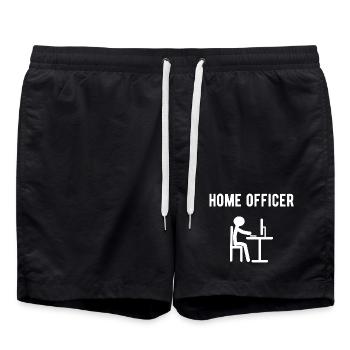 Home officer - Swim Trunks - black - Front - AI Model Male 185 light (185cm)