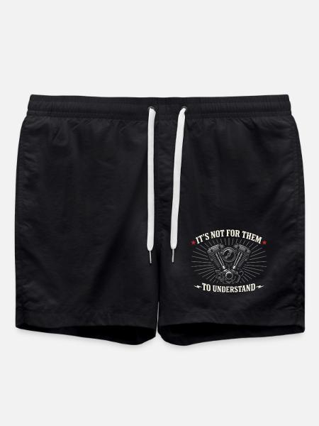 Why we ride motorcycles, - Swim Trunks - black