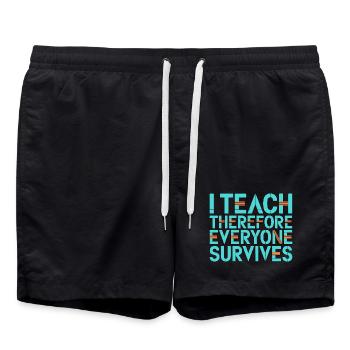 Enseignant en soins infirmiers J’enseigne donc professeur en soins infirmiers - Short de bain - noir - Devant - AI Model Male 185 light (185cm)