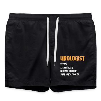 Urologe Humor Shirt - Badeshorts - Schwarz - Vorne - AI Model Male 185 light (185cm)