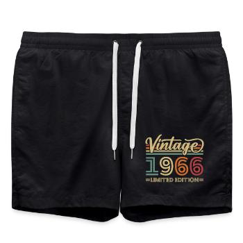 Vintage 1966 Vintage Birthday Retro Gift - Swim Trunks - black - Front - AI Model Male 185 light (185cm)