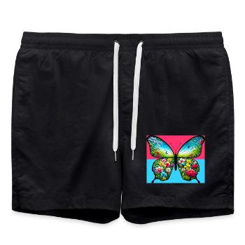 Schmetterling - Badeshorts - Schwarz - Vorne - AI Model Male 185 light (185cm)