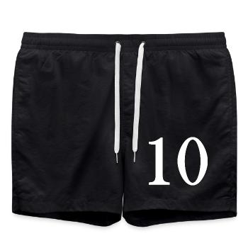 10. 10 YEARS. 10th ANNIVERSARY. 10 YEAR ANNIVERSARY. - Swim Trunks - black - Front - AI Model Male 185 light (185cm)
