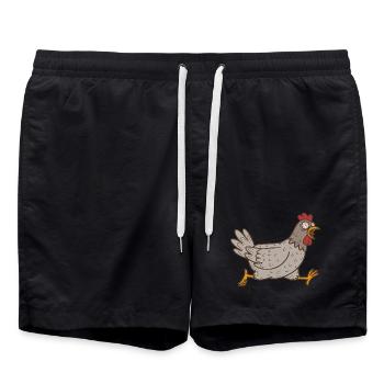 Poule coureur poule Coq coureur Coq coureur Poules coureuses - Short de bain - noir - Devant - AI Model Male 185 light (185cm)