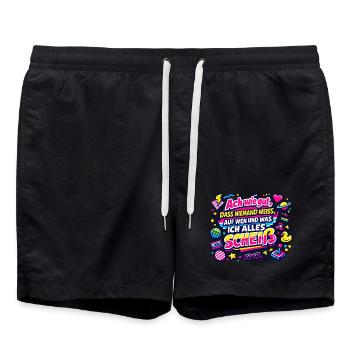 auf wen und was ich alles scheiß - Badeshorts - Schwarz - Vorne - AI Model Male 185 light (185cm)