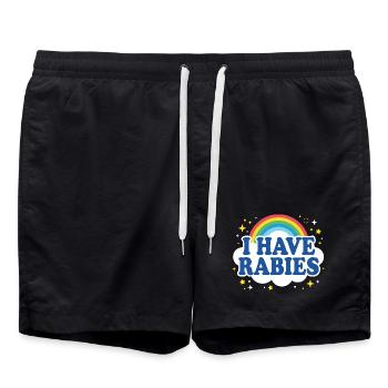 Ich habe Tollwut - Badeshorts - Schwarz - Vorne - AI Model Male 185 light (185cm)