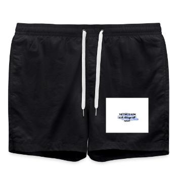 The Time Is Now Kickoff Motivator - Swim Trunks - black - Front - AI Model Male 185 light (185cm)