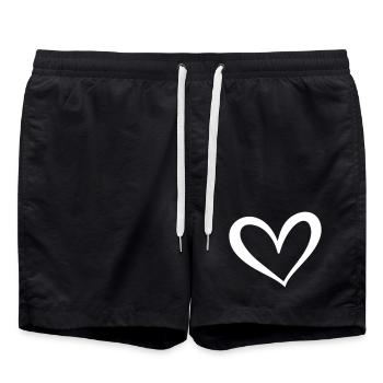 Illustration d’icône de cœur - Short de bain - noir - Devant - AI Model Male 185 light (185cm)