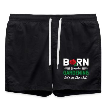 Né pour faire du jardinage, faisons ce graphique - Short de bain - noir - Devant - AI Model Male 185 light (185cm)