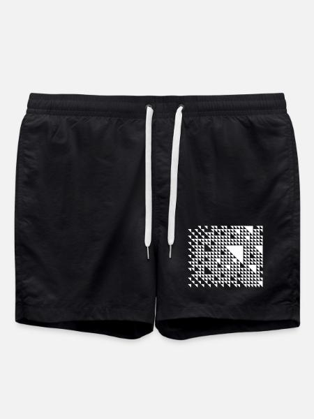 Triangular Mosaic Grid - Swim Trunks - black