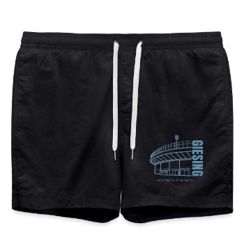 Stadion Print Grünwalder - Badeshorts - Schwarz - Vorne - AI Model Male 185 light (185cm)