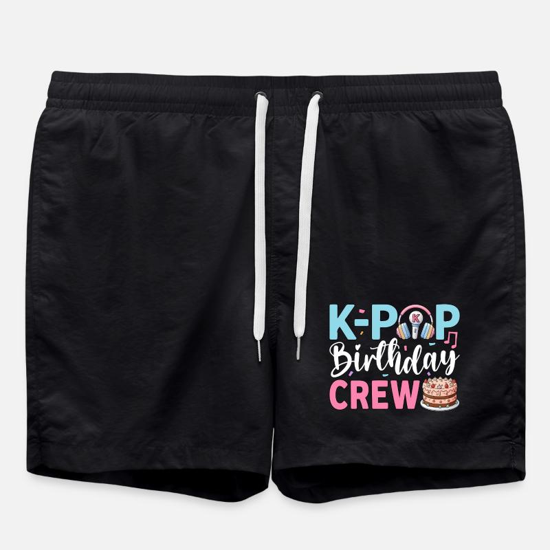 K-Pop Birthday Crew - Badeshorts - Schwarz