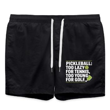 Pickleball Player Too Lazy For Tennis Pickleball - Swim Trunks - black - Front - AI Model Male 185 light (185cm)