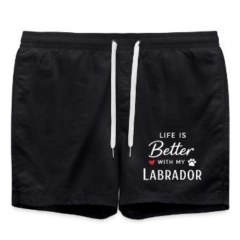 Life is Better with My Labrador Retriever Dog Love - Swim Trunks - black - Front - AI Model Male 185 light (185cm)