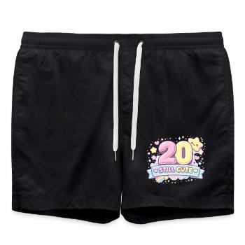 Pastell 20 Still Cute Design - Badeshorts - Schwarz - Vorne - AI Model Male 185 light (185cm)