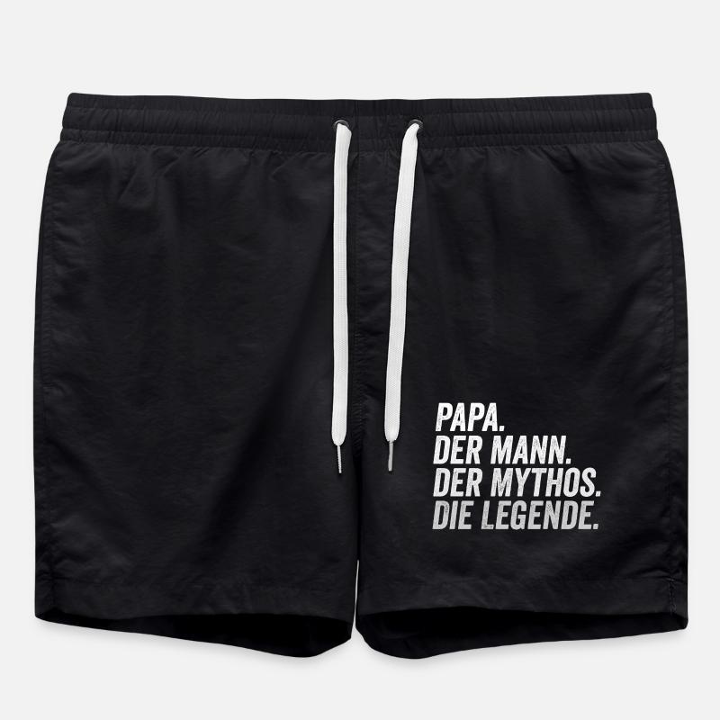 Papa Mann Mythos Legende - Badeshorts - Schwarz