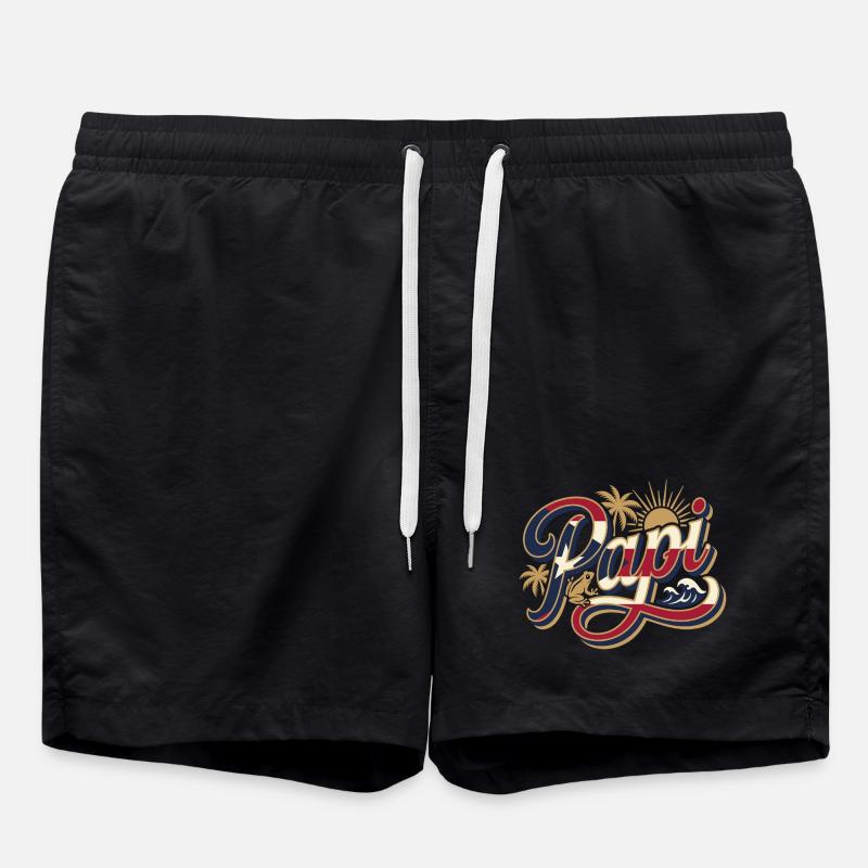 Daddy Tropiske Strandpalmer Sommerfar - Badeshorts - sort