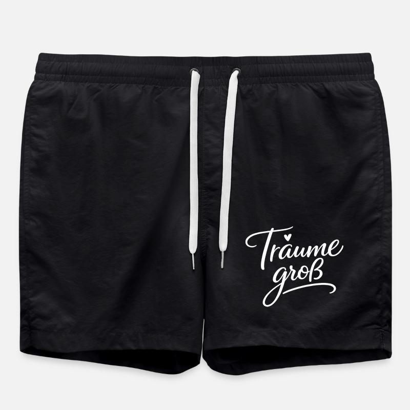 Träume Groß – Handlettering Script - Badeshorts - Schwarz