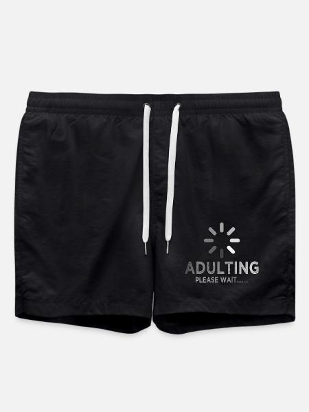 Adulting Loading Please Wait Funny Sarcastic - Swim Trunks - black