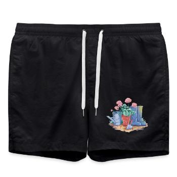 Garden Decoration Art - Swim Trunks - black - Front - AI Model Male 185 light (185cm)
