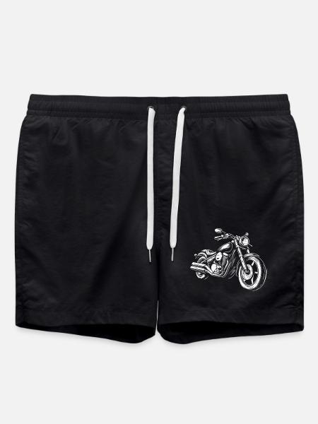 Motorcycle Motorcycle Rider - Swim Trunks - black