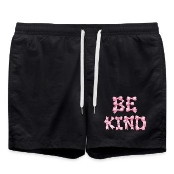 Be Kind Pink Bow T-Shirt Coquette Ästhetik - Badeshorts - Schwarz - Vorne - AI Model Male 185 light (185cm)