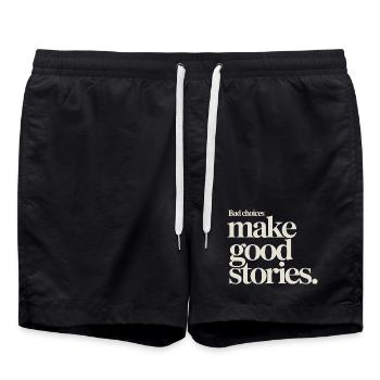 Les mauvais choix engendrent de bonnes histoires Voyage de fête au festival - Short de bain - noir - Devant - AI Model Male 185 light (185cm)
