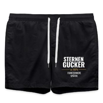 Sternen Gucker – Funktioniere später - Badeshorts - Schwarz - Vorne - AI Model Male 185 light (185cm)