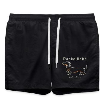 Dackelliebe Grosses Herz Dachshund Dog Lover - Swim Trunks - black - Front - AI Model Male 185 light (185cm)